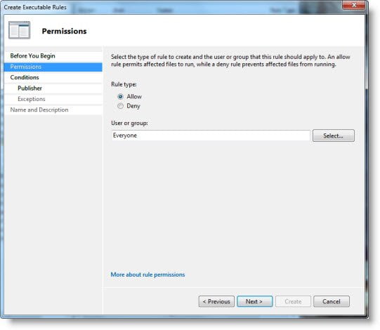 Windows 7 の AppLocker を使用して、実行するソフトウェアを制御する