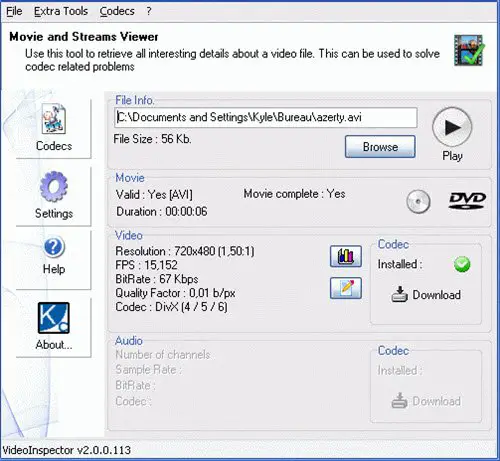 VideoInspector を使用して欠落しているオーディオおよびビデオ コーデックを特定する