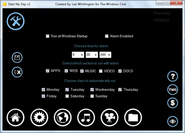Start My Day は毎日の Windows タスクを自動化します