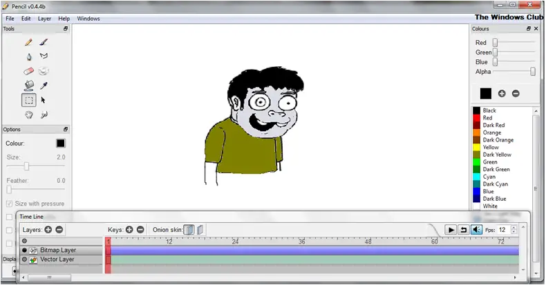 Windows PC用の無料の鉛筆アニメーションおよび漫画ソフトウェア