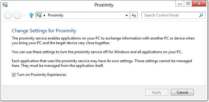 Windows 8.1 で近接機能を有効または無効にする方法