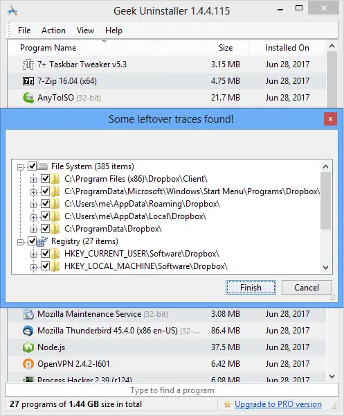 Geek Uninstaller: Windows PC 用のポータブルなオールインワン アンインストーラー