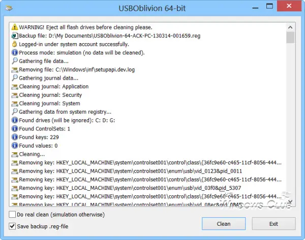 USBOblivion: Windows PC から古い接続された USB ドライブの痕跡をすべて消去します