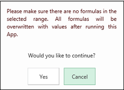 Excel の範囲計算アプリで計算を実行する方法