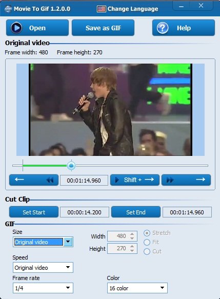 Movie To GIF を使用してビデオファイルをアニメーション GIF に変換します