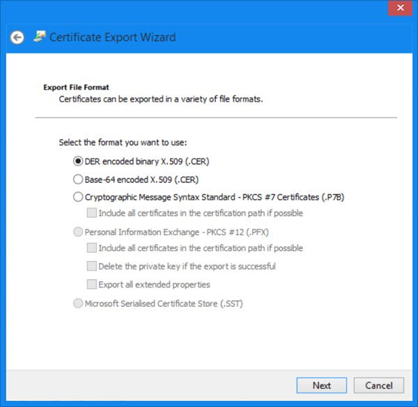 Certmgr.msc または Windows 11/10 の証明書マネージャー