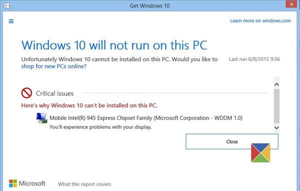 この PC では Windows 10 は実行されません