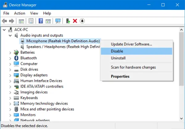 Windows 11/10でマイクを無効またはオフにする方法