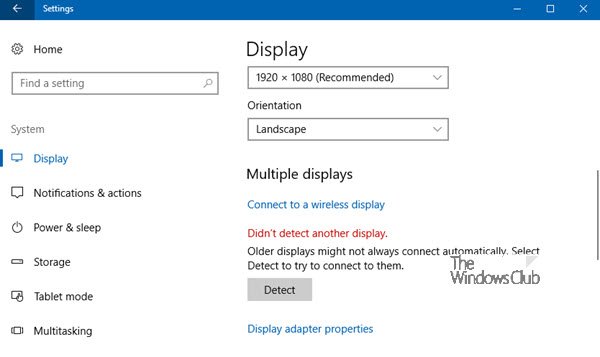 Windows が 2 番目のモニターを検出できない