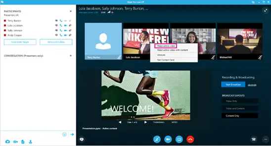 Skype 会議ブロードキャスト イベントを管理する方法