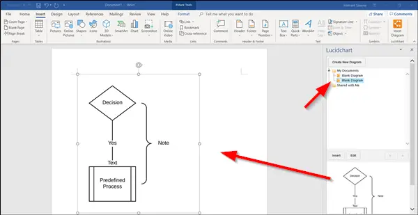Lucidchart でフローチャートを作成し、Word にインポートする
