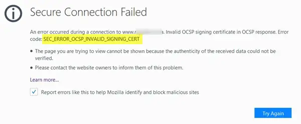 SEC エラー OCSP 無効な署名 CERT Firefox エラーを修正