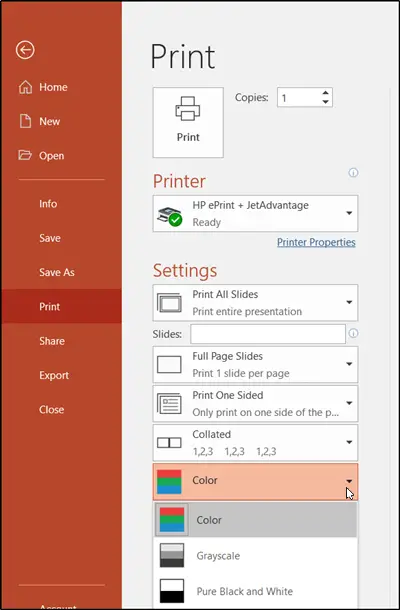講演者ノートを含む PowerPoint スライドを印刷する方法