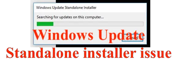 Windows Update スタンドアロン インストーラーがこのコンピューター上の更新プログラムの検索中に停止します