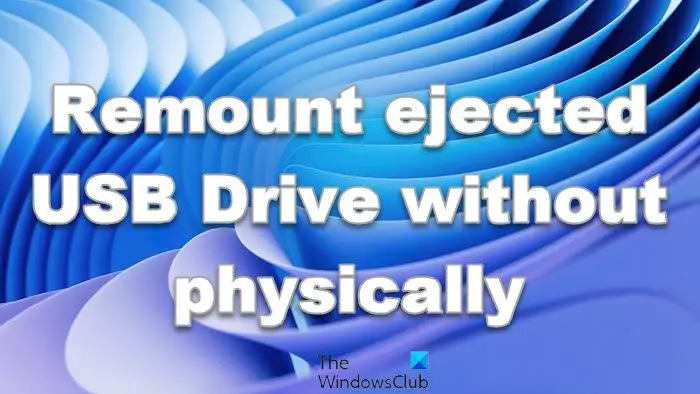 物理的に再接続せずに、Windows で取り出した USB ドライブを再マウントします