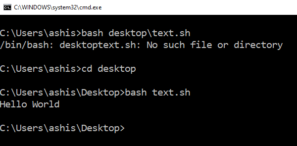 Windows 11/10で.shまたはシェルスクリプトファイルを実行する方法