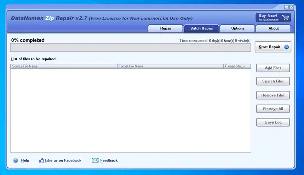 DataNumen Zip Repair は、Windows PC 用の無料の Zip 回復ソフトウェアです