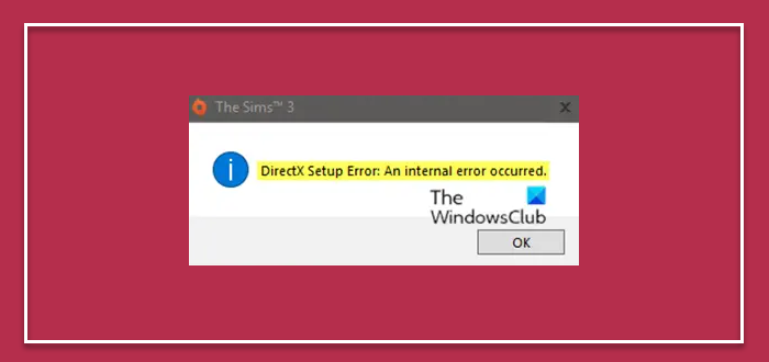 DirectX セットアップ エラー: 内部エラーが発生しました