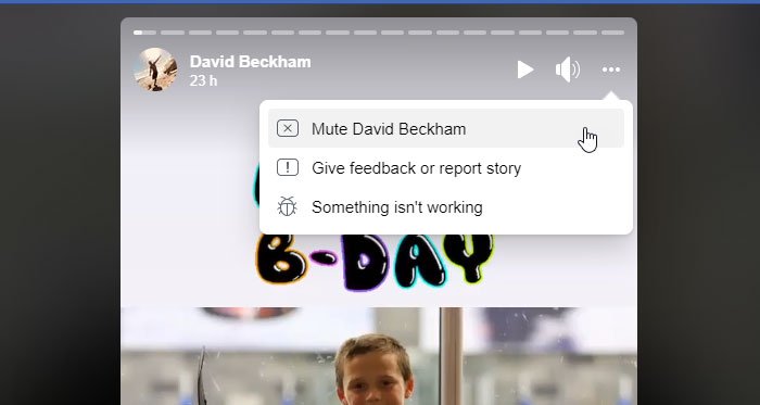 Facebook ストーリーで誰かをミュートまたはミュート解除する方法