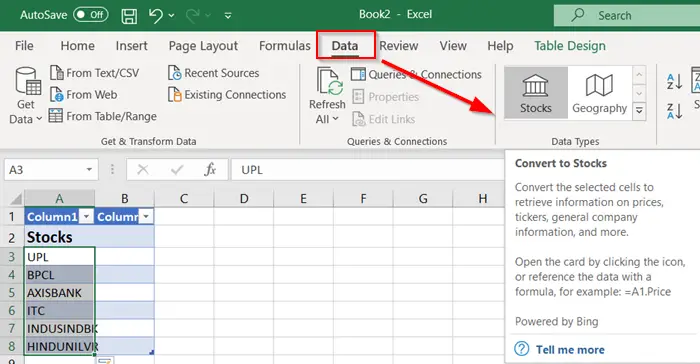株価情報を使用して Excel でリアルタイムの株価を取得する方法