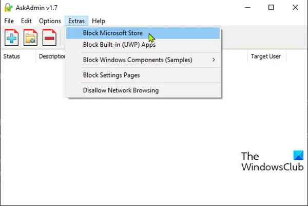 AskAdmin アプリを使用して Windows で Microsoft Store を無効にする方法