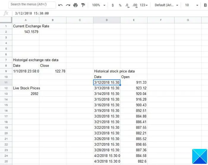 Googleスプレッドシートで通貨を変換して株価データを取得する方法