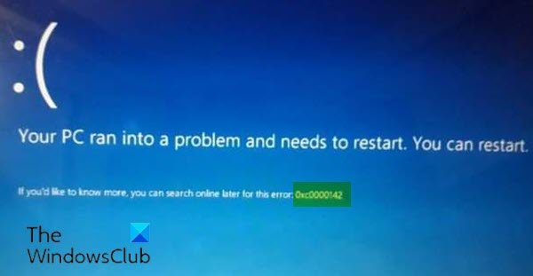 Windows 11/10の0xc0000142ブルースクリーンエラーを修正