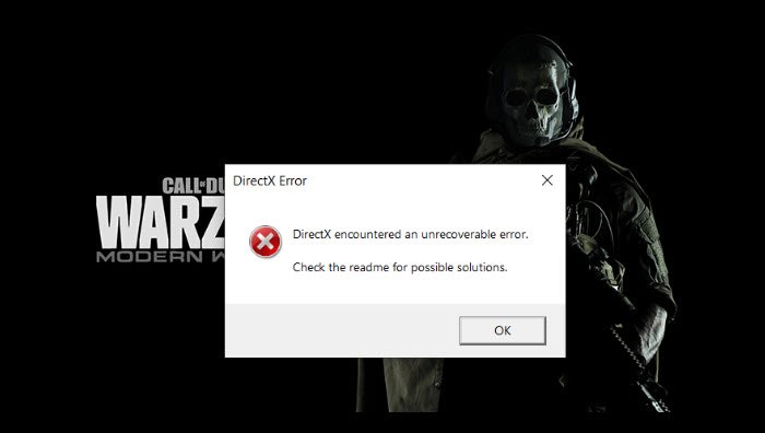 DirectX で回復不可能なエラーが発生しました [修正]