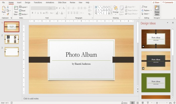 PowerPoint でフォト アルバムを作成する方法
