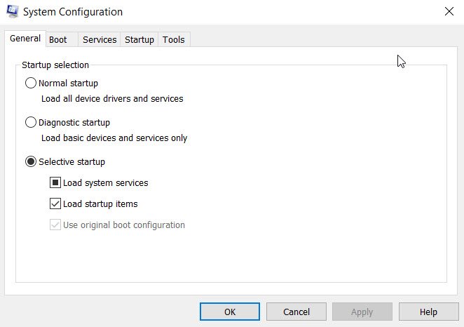 Windows 11 の MSCONFIG で Windows が選択スタートアップ モードでスタックする