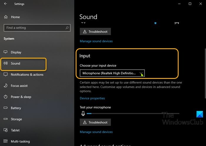 Windows 11/10でデフォルトのサウンド入力デバイスを変更する方法