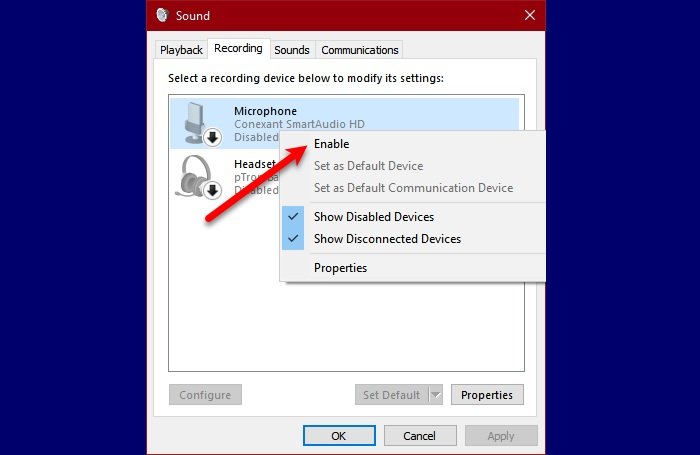 Windows 11/10で外部マイクがヘッドフォンとして認識される