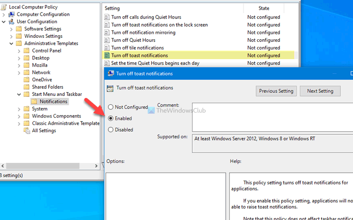 Windows 11/10でアプリや他の送信者からの通知を有効または無効にする方法