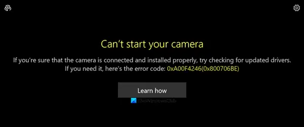 エラー 0xa00f4246 (0x800706BE)、Windows 11 でカメラを起動できません