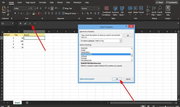 ExcelでRANDBETWEEN関数を使用する方法