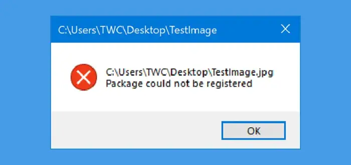Windowsコンピュータでの「パッケージを登録できませんでした」エラーを修正