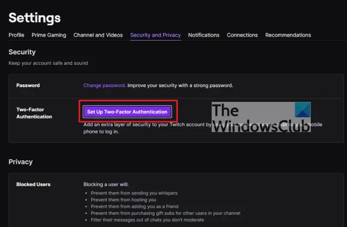 Twitch エラー コード 788078D4 を修正、ストリーミングするには 2 要素認証が必要です