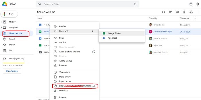 Googleドライブで誰かをブロックする方法