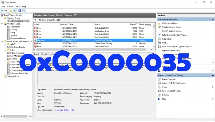 Windows 11/10 の STATUS_OBJECT_NAME_COLLISION 0xC0000035