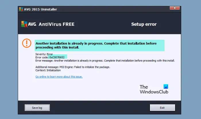 Windows 11/10でプログラムをインストールまたはアンインストールするときのエラー0xC0070652を修正する