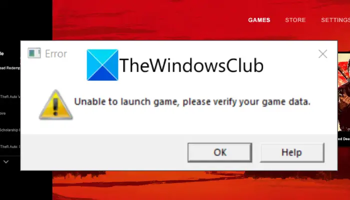 ゲームを起動できません。Rockstar Games Launcher でゲームデータを確認してくださいエラーを修正