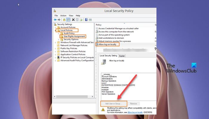 ユーザー権利の割り当てで「ユーザーまたはグループの追加」ボタンがグレー表示される