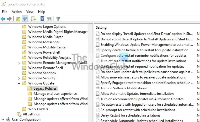 Windows コンピュータで使用すべきではないグループ ポリシー設定