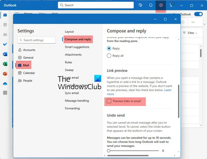 Outlook でリンク プレビューを有効または無効にする方法