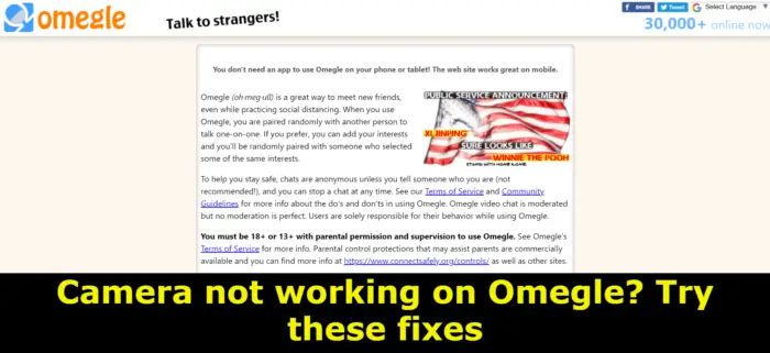 Omegleの問題でカメラが正しく動作しない問題を修正