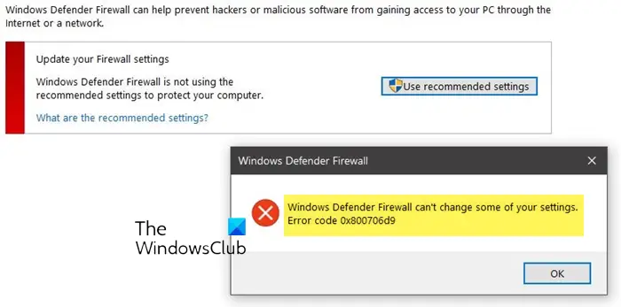 Windows ファイアウォールは一部の設定を変更できません: 0x80070422、1068、0x8007045b、0x800706d9、0x80070437、0x8007042c