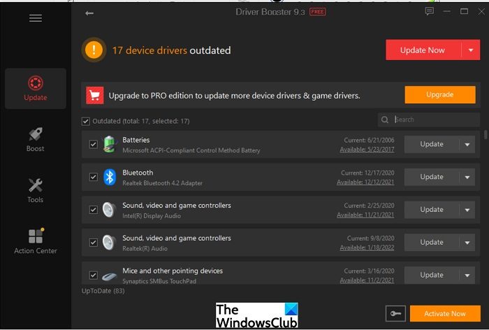 IObit Driver Booster は、Windows PC 用の無料のデバイス ドライバー アップデーターです。