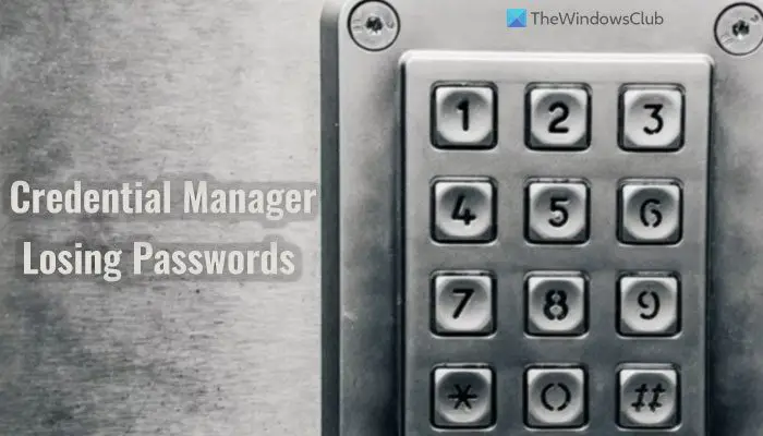 再起動後に Windows Credential Manager の資格情報が失われる