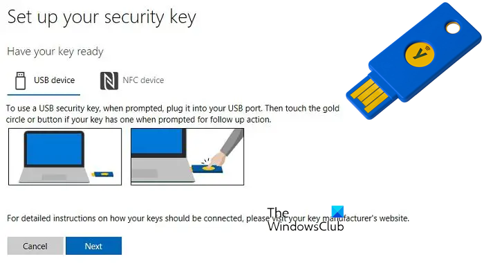 Microsoft アカウントのセキュリティ キーを設定する方法