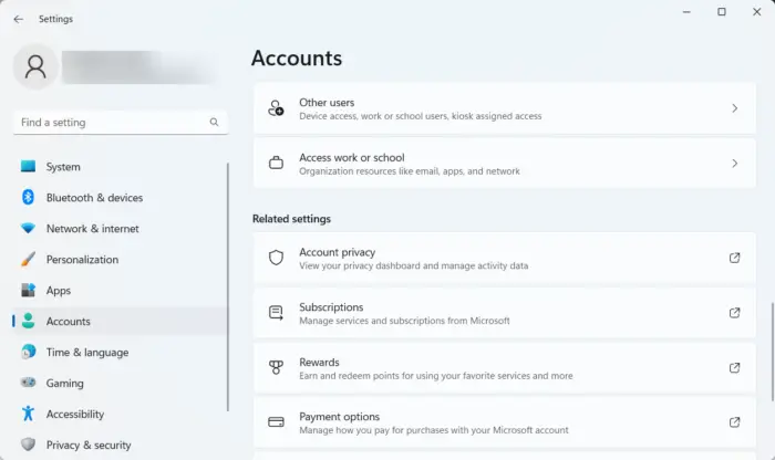 account privacy